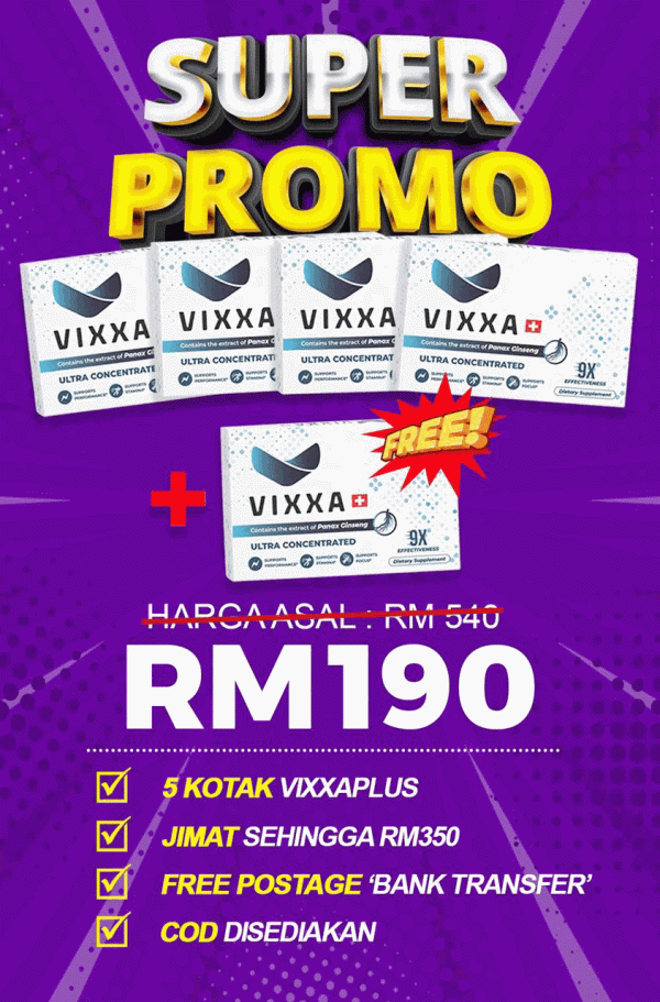 SUPER PROMO (Limited Offer) - 4 kotak Vixxa + FREE 1 kotak